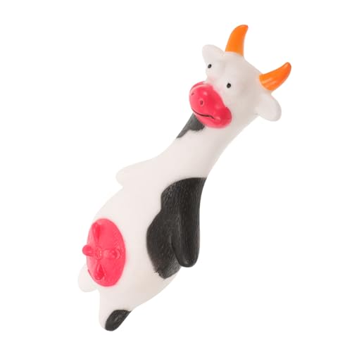 Levemolo Hundespielzeug Aus Latex Mit Quietschfunktion Kuhform Beißspielzeug Für Welpen Interaktives Kauspielzeug Haustierspielzeug von Levemolo