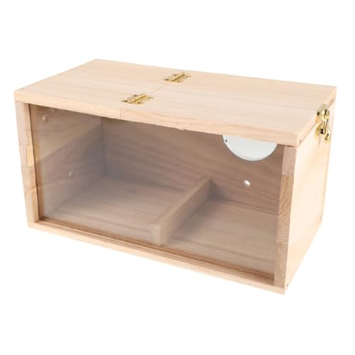 Levemolo Holz Brutkasten mit Acrylfenster Vogelhaus für Wellensittiche Unterschlupf für Zebrafinken Pfirsichköpfchen und Sittiche Geräumiges Nistkasten für Innen und Außen Naturdekor von Levemolo