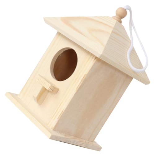 Levemolo Holz Vogelhaus zum Aufhängen Wetterfeste Nistbox für Kleine Vögel Stabiles Garten Nest für Meisen Kleine Papageien Dekoratives Vogelhaus für Balkon und Terrasse von Levemolo
