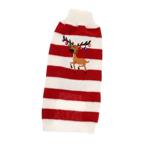 Levemolo Weihnachtspullover Hund Rot Größe L Elch-Strickpullover Winter-hundekostüm Haustierkleidung Ohne Reißverschluss von Levemolo