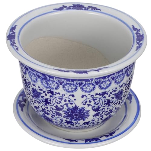 Levemolo Chinesischer Blumentopf Aus Keramik Für Den Garten Dekorativer Blumentopf Mit Untertasse von Levemolo