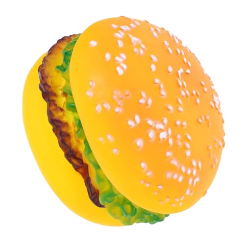 Levemolo Interaktives Quietschspielzeug für Welpen Kauspielzeug Hamburger Form aus Langlebigem Vinyl für Kleine Hunde und Katzen Sorgt für Zahnpflege und Spielspaß von Levemolo