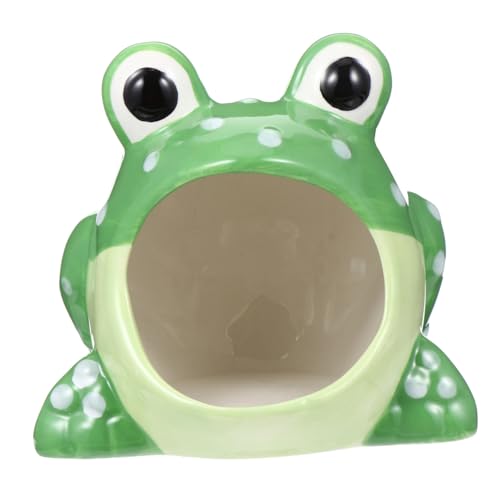 Levemolo Keramik Hamsterhaus Cartoon Frosch Form Kleintier Versteck Höhle Kühlendes Haustier Nest für Hamster und Rennmäuse Waschbar Sommerkühlung und Komfortable Schlafhöhle Levemolo Keramik Hamsterhaus Cartoon Frosch Form Kleintier Versteck Höhle Kühlendes Haustier Nest für Hamster und Rennmäuse Waschbar Sommerkühlung und Komfortable Schlafhöhle von Levemolo