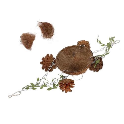 Levemolo Natural Coconuts Shell Bird Nest Hängendes Spielzeug Für Papageien Und Kleine Vögel Bietet Natürlichen Und Spielspaß Für Wellensittiche Und Nymphensittiche von Levemolo