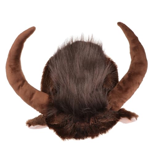 Levemolo Kreative Haustier Kopfbedeckung mit Hörnern Party Accessoire für Katzen und Kleine Hunde Modisches Leichtes Kostüm für Fasching und Geburtstagsfeiern Braun von Levemolo