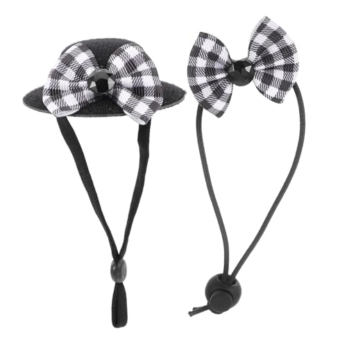 Levemolo Mini Haustierhut mit Schleife Leichter Bequemer Foto Hut für Kleine Tiere Wie Hamster Meerschweinchen Verstellbar Niedliches Accessoire für Festtagsoutfits von Levemolo
