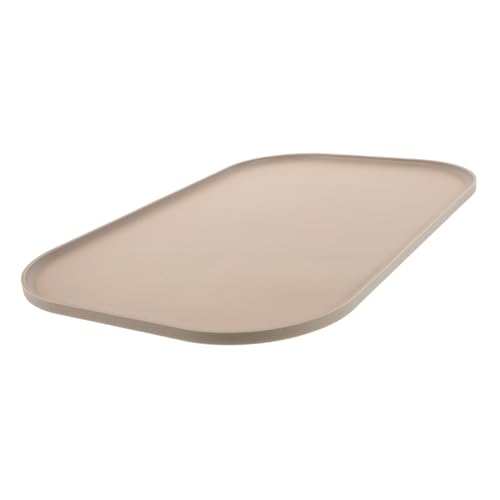 Levemolo Pet Feeding Mat Rutsch Futtermatte für Hunde und Katzen Beige mit Erhöhtem Schmutzabweisend und Leicht zu Reinigen für Futter und Wassernäpfe von Levemolo
