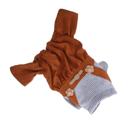 Levemolo Pet Hundekostüm Gestreift Warm Latzhose Overall Lustig Bequem Klein Hunde Party Outfit von Levemolo