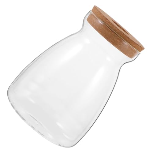 Levemolo Mikrolandschafts-ökoflasche Glasgefäß Holzdeckel Pflanzenterrarium Hydrokultur Pflanzen Vermehrungsgefäß Blume Dekoration Büro Schreibtisch Zuhause von Levemolo