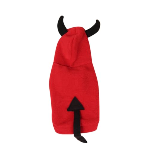 Levemolo Teufel Haustierkostüm Stereoskopisch Warme Hundekleidung Angenehmes Material Halloween Verkleidung für Welpen und Kleine Hunde von Levemolo