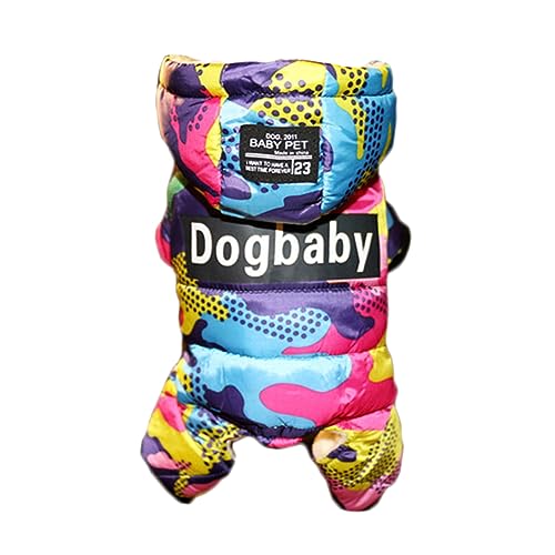 Levemolo Thick Camouflage Dog Coat Mit Kapuze Wintermantel Für Hunde Warm Geeignet Für Spaziergänge Und Outdoor-aktivitäten Für Pugs Und Andere von Levemolo
