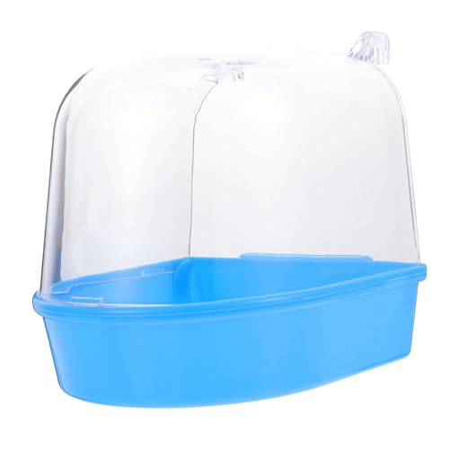 Levemolo Vogelbadewanne Käfig mit Abdeckung für Kleine Papageien Kanarienvögel Wellensittiche Kunststoff Badebrunnen für Vogelvoliere Blau von Levemolo