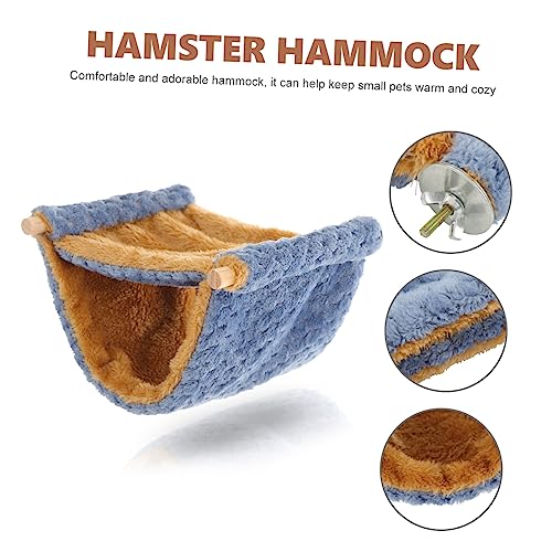 Levemolo Warmes Komfortables Hamster Hängemattenbett Schadstofffreies Material Geeignet für Chinchillas Meerschweinchen und Kleine Haustiere Dekoratives Schlaf und Spielzubehör in Blau von Levemolo