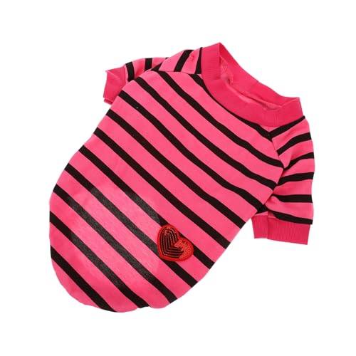 Levemolo Dog Cotton Atmungsaktives T-Shirt Für Hunde Gestreiftes Baumwollshirt Für Sommer XL Waschbare Haustierkleidung Für Und Kleine Hunde Niedliches Outfit Für Alltag Und Besondere von Levemolo