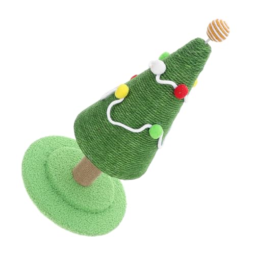 Levemolo Weihnachtsbaumkatze Ball Kratzstange für Haustiere Kätzchen Kratzbaum vertikaler Kätzchenkratzer dekorativer Katzenkratzer kratzbäume für Katzen Bodenkratzstange Schaum Grün von Levemolo