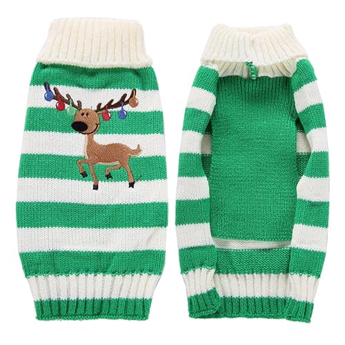 Levemolo Weihnachts-hundepullover Elch-Strickjacke Für Hunde Winter-Kleidung Für Haustiere Grün Warm Levemolo Weihnachts-hundepullover Elch-Strickjacke Für Hunde Winter-Kleidung Für Haustiere Grün Warm von Levemolo