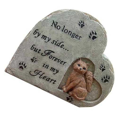 Levemolo Cat Memorial Headstone Herzförmige Angel Statue Für Verstorbene Katzen Pet Memorial Stone Für Garten Und Zuhause Langlebiges Resin Material Gedenkstein Für Geliebte Haustiere Levemolo Cat Memorial Headstone Herzförmige Angel Statue Für Verstorbene Katzen Pet Memorial Stone Für Garten Und Zuhause Langlebiges Resin Material Gedenkstein Für Geliebte Haustiere von Levemolo