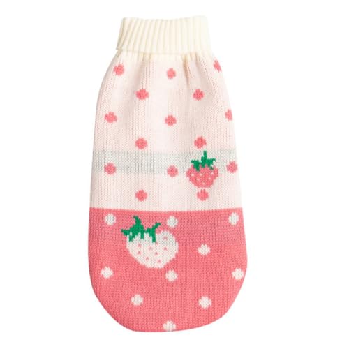 Levemolo Wollpullover für Katzen und Hunde Gestrickt Warm und Atmungsaktiv mit Niedlichem Erdbeer Motiv Langlebig und Wiederverwendbar Haustierkostüme für Weihnachten und Zufällige Farbe von Levemolo