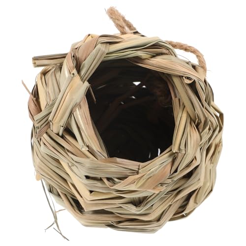 Levemolo Woven Hamster Nest aus Natürlichem Stroh Handgefertigtes Atmungsaktives Nagerhaus für Kleintiere für Garten und Dekorativ und Langlebig als Fotorequisit von Levemolo