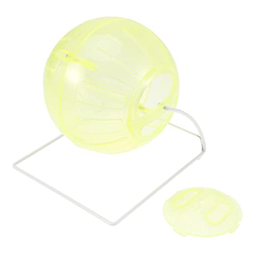 Levemolo in Eins Multifunktionaler Hamster Laufball mit Ständer Übungs und Spielkugel für Kleine Haustiere und Metall Gelb Geeignet für Hamster Zwerghamster und Kleintiere von Levemolo