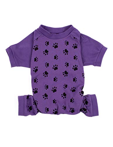 Leveret Hunde-Pyjama, passender Weihnachtspyjama für Hunde, 100 % Baumwolle, Größe XS - XXL, Hundepfote, Violett, X-Large von Leveret