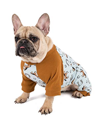 Leveret Passender Hunde-Schlafanzug, 100% Baumwolle, Pferd, Größe XS, Blau von Leveret