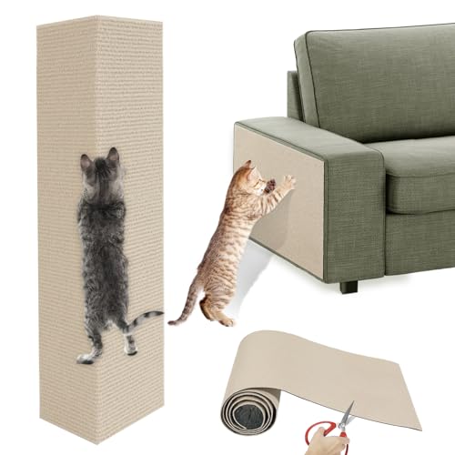 Lewondr Katze Kratzmatte, 40x200 cm Selbstklebende Katze Kratzbaum Ersatz Teppich, Katze Kratzt Möbelschutz für Couch Sofa DIY Kratzbaum Klettern Pad, Khaki Lewondr Katze Kratzmatte, 40x200 cm Selbstklebende Katze Kratzbaum Ersatz Teppich, Katze Kratzt Möbelschutz für Couch Sofa DIY Kratzbaum Klettern Pad, Khaki von Lewondr