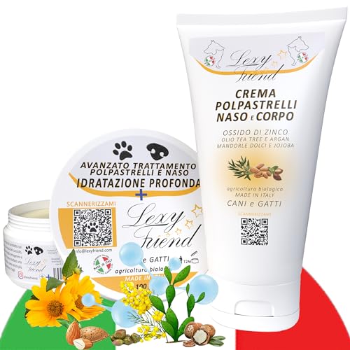 LexyFriend Kit Fingerspitzencreme für Hunde und Katzen und Nasenbalsam, Salbe zum Schutz der Pfoten und Feuchtigkeitscreme für Hunde und Katzen, 100 ml, beruhigende Creme für Hunde von LexyFriend
