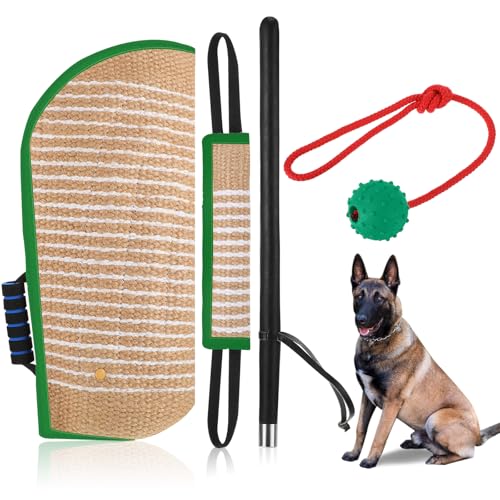 Leyndo 4-teiliges Hundetrainingsset beinhaltet Hundehülle, Hundekissen, Zugspielzeug, Hundetrainingsstab und Hunde-Gummiball, professionelles Trainingsgerät für Beißtraining, interaktives Apportieren, Leyndo 4-teiliges Hundetrainingsset beinhaltet Hundehülle, Hundekissen, Zugspielzeug, Hundetrainingsstab und Hunde-Gummiball, professionelles Trainingsgerät für Beißtraining, interaktives Apportieren, von Leyndo