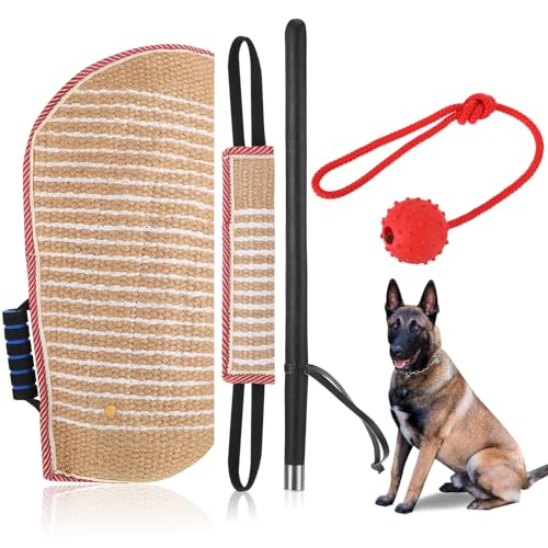 Leyndo 4-teiliges Hundetrainingsset beinhaltet Hundehülle, Hundekissen, Zugspielzeug, Hundetrainingsstab und Hundegummiball, professionelles Trainingsgerät für Beißtraining, interaktives Apportieren, Leyndo 4-teiliges Hundetrainingsset beinhaltet Hundehülle, Hundekissen, Zugspielzeug, Hundetrainingsstab und Hundegummiball, professionelles Trainingsgerät für Beißtraining, interaktives Apportieren, von Leyndo