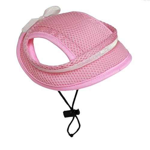 Lezevn Hunde-Baseballkappe, Haustier, Outdoor, Sonnenschutz, verstellbar, Haustier-Baseballmütze, Kappe mit Ohrlöchern, Hundesport-Visierhut (L, Rosa) von Lezevn