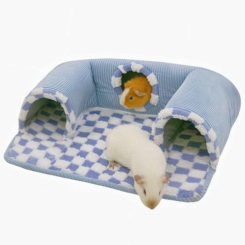 Lfokd Meerschweinchen-Versteck Tunnel mit warmem Bett für Häschen 3 Höhlen Kleintiertunnel Spielzeugkäfige Blau Lfokd Meerschweinchen-Versteck Tunnel mit warmem Bett für Häschen 3 Höhlen Kleintiertunnel Spielzeugkäfige Blau von Lfokd