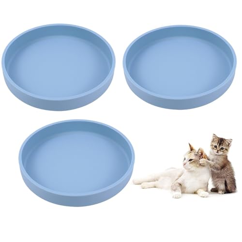 Silikon-Hundenapf, flach, Katzenfutter, 15,2 cm breit, Katzennäpfe mit Schnurrhaar, kein Verschütten, weniger Unordnung, Hundeteller für Trocken- und Nassfutter, Set mit 3 Welpennäpfen für kleine von Lfpkixise