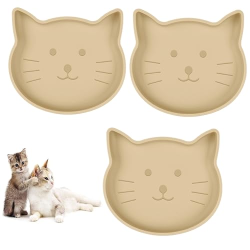 Silikon-Hundenapf, flach, Katzennäpfe, Set mit 3 Stück, 17,8 cm breit, Schnurrhaar, Müdigkeit, flache Welpennäpfe für kleine Hunde und Katzen, kein Verschütten, weniger Unordnung, Katzen-Hundeteller Silikon-Hundenapf, flach, Katzennäpfe, Set mit 3 Stück, 17,8 cm breit, Schnurrhaar, Müdigkeit, flache Welpennäpfe für kleine Hunde und Katzen, kein Verschütten, weniger Unordnung, Katzen-Hundeteller von Lfpkixise