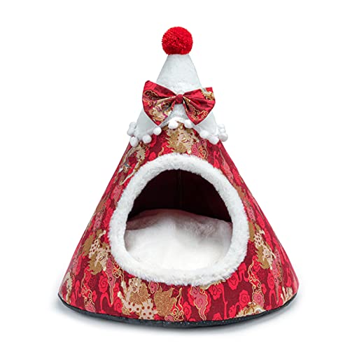 LfrXtra Katzenbetten, Weihnachten Katzenbett für Indoor Katzen Kleine Hunde Warmes Bett Haus Waschbar Welpenzelt Bett Kätzchen Höhle Abnehmbares Kissen LfrXtra Katzenbetten, Weihnachten Katzenbett für Indoor Katzen Kleine Hunde Warmes Bett Haus Waschbar Welpenzelt Bett Kätzchen Höhle Abnehmbares Kissen von LfrXtra