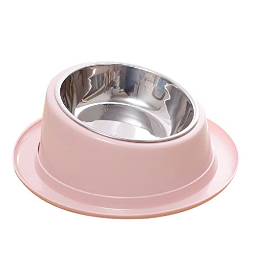 LfrXtra Kippbarer Katzennapf, Edelstahl Katzennapf geneigt, 13 cm Durchmesser Abnehmbarer Futternapf, Stressfreier Katzenfutterschüssel für Katze Hund von LfrXtra