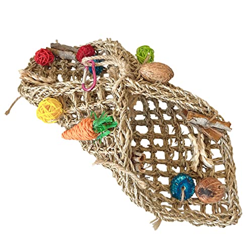 LfrXtra Papageien Spielzeug Vogelkäfig Sitzstange Spielzeug Vogel Kauspielzeug Kletterstange Handgewebt Vogelnest für Vögel Vogelkäfig Hängespielzeug von LfrXtra