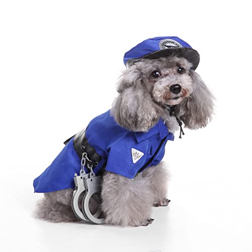 Hunde-Halloween-Kostüme, Polizei-/Gefangenenuniform-Set, Hundebräuche für Halloween, Hundekostüm, Kostüm für Welpen, mittelgroße Hunde, Halloween-Anziehparty(A,M) von Lfzhjzc