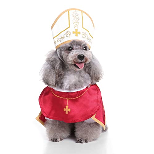 Hunde-Halloween-Kostüme, Priester, Hundebräuche für Halloween, Hundekostüm, Kostüm für Welpen, mittelgroße Hunde, Halloween-Anziehparty(Large) von Lfzhjzc