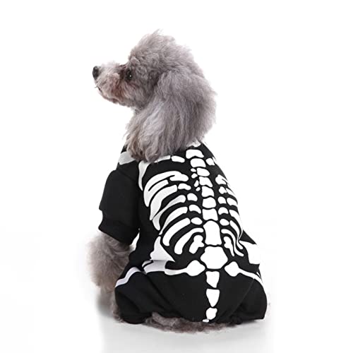Hunde-Halloween-Kostüme, Skelettmantel, Hundebräuche für Halloween, Hundekostüm, Kostüm für mittelgroße Hunde, Halloween-Anziehparty(M) von Lfzhjzc