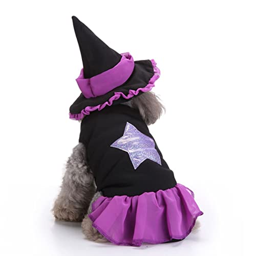 Hunde-Halloween-Kostüme, Zaubereranzug, Hundebräuche für Halloween, süßes Haustier-Cosplay für mittelgroße Hunde, Halloween-Anziehparty(M) von Lfzhjzc