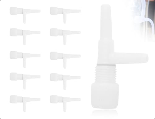 Lhbwhiz 10 Stück Aquarium Luftpumpe Regelventile,Kunststoff Rückschlagventile,Aquarium Pumpenschutz,für 4 mm Standard-Luftschlauch,verwendet für Familie Fisch Tank(Weiß) von Lhbwhiz