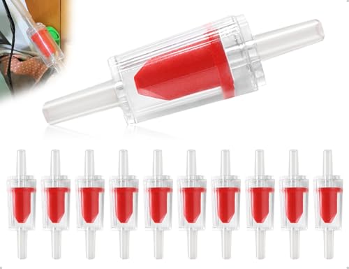 Lhbwhiz 10 Stück Aquarium Rückschlagventile,Kunststoff Einweg Luftrückschlagventil,Aquarium-Zubehör,für 4 mm Standard-Luftschlauch,verwendet für Familie Fisch Tank(Rotes) von Lhbwhiz