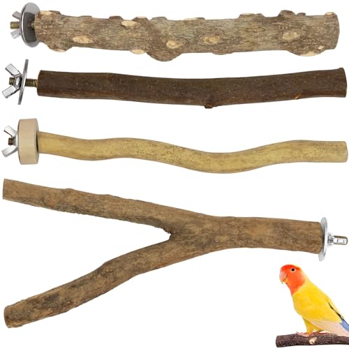 4 Stück Natur Sitzstangen Set für Vögel, Naturholzstangen Vogelständer Vogelzubehör sitzstangen für Wellensittich, Kanarienvogel, Nymphensittich, Vogelzubehör im Vogelkäfig 4 Stück Natur Sitzstangen Set für Vögel, Naturholzstangen Vogelständer Vogelzubehör sitzstangen für Wellensittich, Kanarienvogel, Nymphensittich, Vogelzubehör im Vogelkäfig von LhyBtm