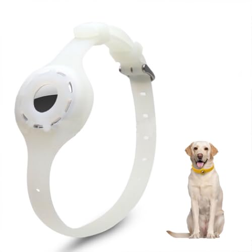LiRui.R Airtag Protector Silikon Leuchthalsband Einstellbare Verlustprävention Auffälliges Haustierhalsband für Katzen und kleine bis mittlere Hunde(Leuchtgrün) von LiRui.R