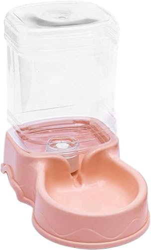 Automatischer Haustier-Futterspender und Bewässerung, 3,5 l Katzen- und Hundetränker, Tränke für Katzen, Hunde und Kleintiere (Rosa Wasserspender) von LiTaiJingNice