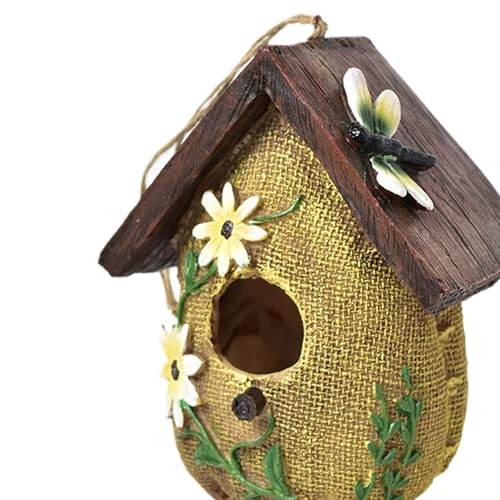 Dekoratives Vogelhaus zum Aufhängen, Kunstharz-Vogelnest, für Baum, Hinterhof, Terrasse, 13 x 10,5 x 16 cm von LiTaiJingNice