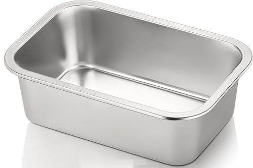 Hunde Wassernapf Rechteckig Edelstahl Große Kapazität Wasser Hundenapf für Innen und Außen (M) von LiTaiJingNice