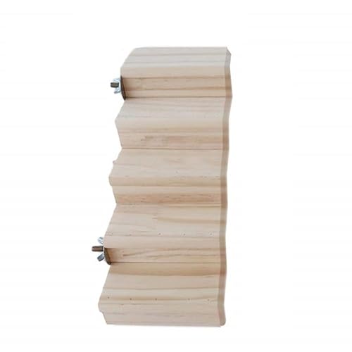 Juguetes de masticación de escalera de hámster de madera natural, herramienta de entrenamiento de trampolín de puente de plataforma de 5 capas para loros para loros (Farbe/A) von LiTaiJingNice