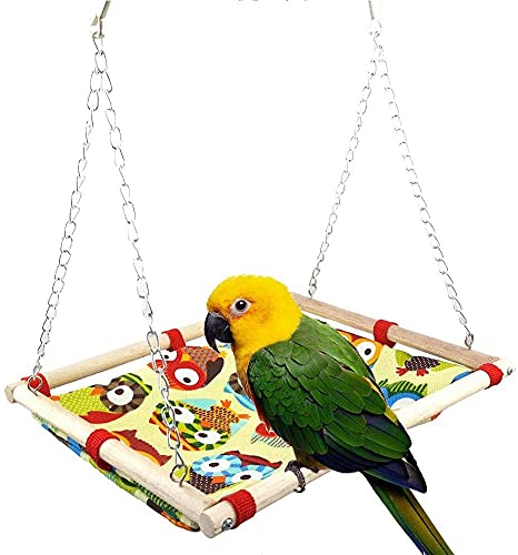 LiTaiJingNice Haustier-Vogel-Leinen-Hängematte, Papageienspiel, Kletterbett, Schaukel, kleines Hängebett, für Sittiche, Käfigzubehör von LiTaiJingNice